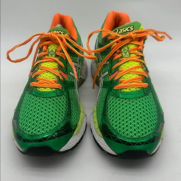 Asics Green and Orange Women's Running Sneakers - Picture 7 of 16